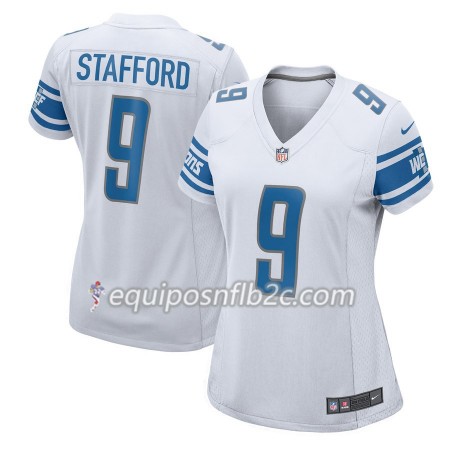 Camiseta Mujer NFL Detroit Lions Matthew Stafford 9 Nike Blanco 